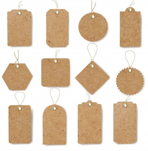 cardboard half circle tags